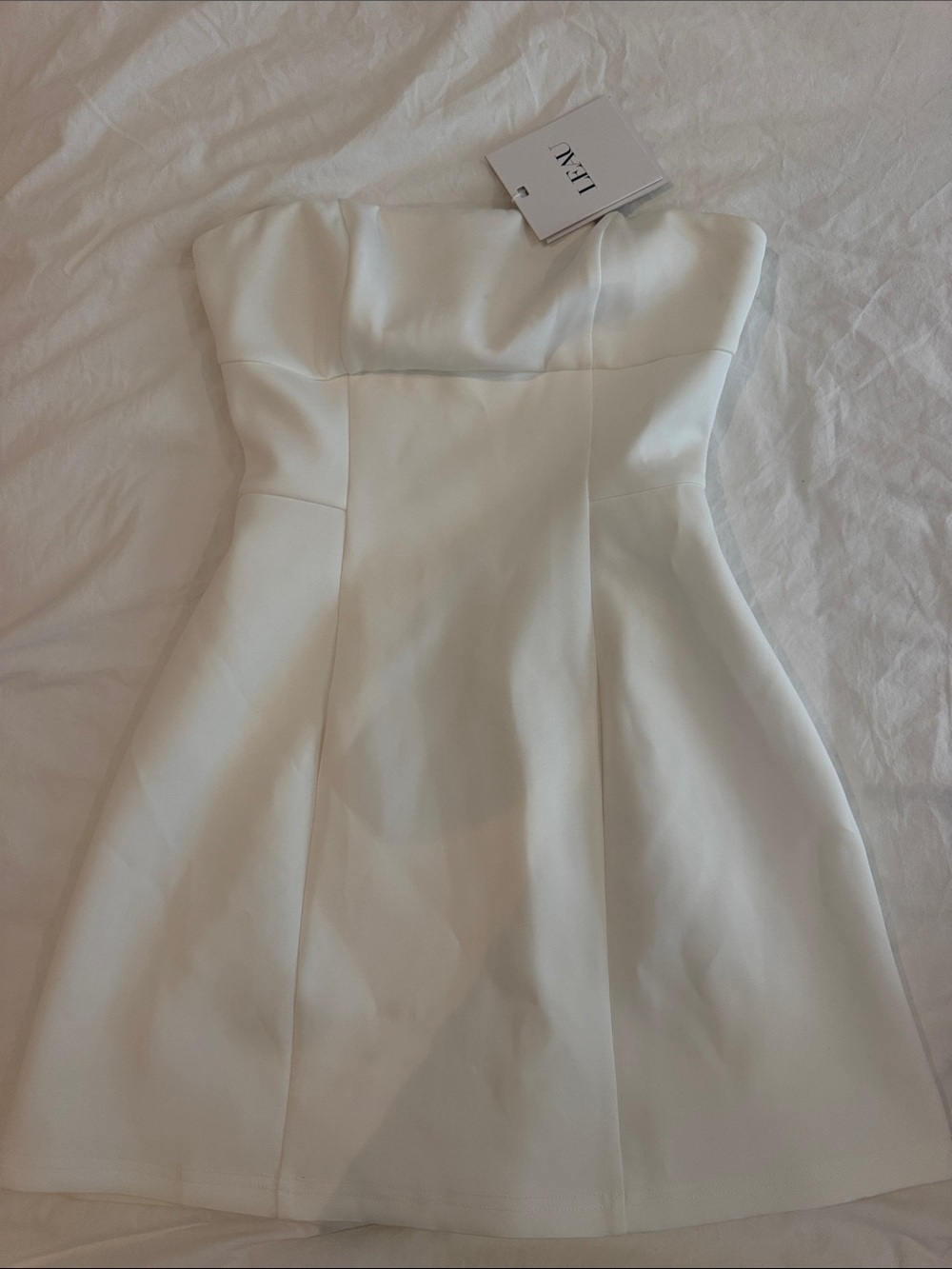 NWT LEAU BANDEU DRESS WHITE